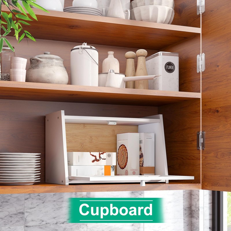kiplant Bread Box for Kitchen Counter, Large Bamboo Bread Storage