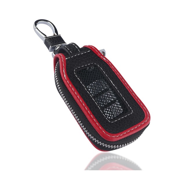 Car Key Fob Cover Case,Leather Car Key Holder with Mesh