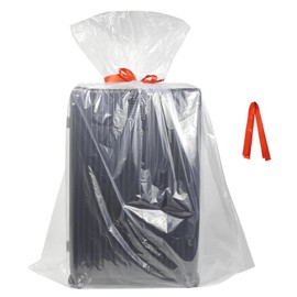 JSJSYO Jumbo Clear Plastic Storage Bags 40x60 Inches, 5-Piece Set for Suitcase, Seasonal Clothes, Blankets - Includes 5 Adjustable Ribbons (Extra Large, Tear-Resistant) (40X60inch)