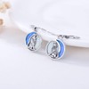 POPKIMI Wolf Earrings for Women Wolf Opal Moon S925 Sterling