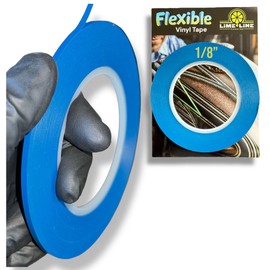 LiME LiNE Flexible Vinyl Fine Line Masking Tape for Automotive Custom Paint, No Residue Fineline Blue 1/4",1/8", 1/16" (1/8")