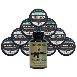 DC Crafts Nation Mud Bud Spittoon Cati with 10 Cans Schmitty's Herbal Snuff Wintergreen Pouches