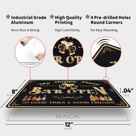 Azppan Bar Sign Decor Bar Open Metal Tin Signs for Home Bar Man Cave Vintage Wall Accessories Beer Cheers Decorations Gifts 12X8 Inches