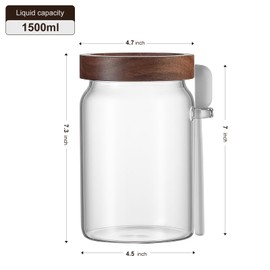 Wissy&Konny Brown Sugar Container 2PACK,Airtight 50 Oz/1.5L Glass Jar with Lid and Spoon, Includes 2 Terra Cotta Brown Savers for Softening, Perfect for Baking