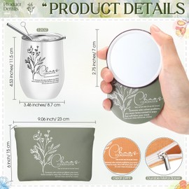 Geiserailie Chaos Coordinator Cup Stainless Steel Tumbler Canvas Makeup Bag Pocket Mirror Thank You Gift for Employee Appreciation Coworker Manager Staff Office Teacher Nurse(Multicolored,6)