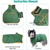 RYUREI Dog Drying Coat - Microfiber Pet Bathrobe, Super Absorbent