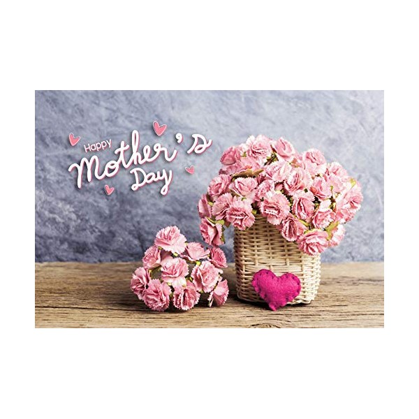 Yeele Mothers Day Backdrop Red Heart Pink Flowers Spring Tea