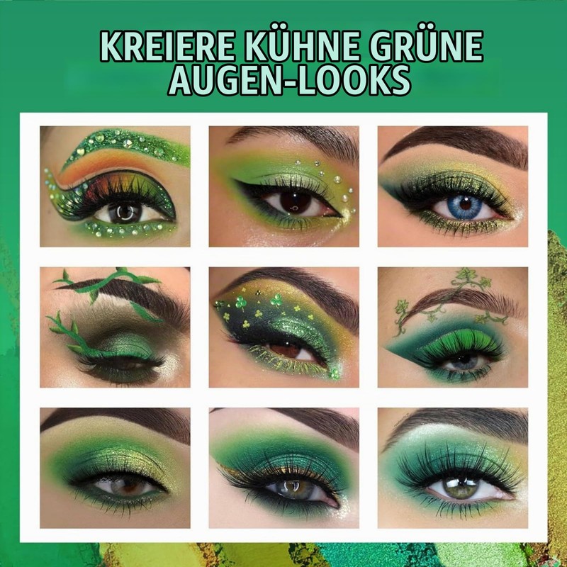 Beauty Glazed 15 Colours Green Eyeshadow Palette Shimmering Metallic Shimmer