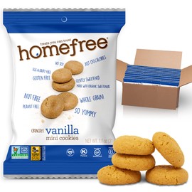 Homefree Treats You Can Trust Gluten Free Mini Cookies, Single Serve, Vanilla, 70% Organic, 1.1 Ounce (Pack of 30)