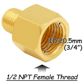 Uenede 3PCS Brass Reducer Adapter, 1/2" NPT Female to 3/8" NPT Male Thread, Hex Reducing Pipe Fitting Coupler Nipple Connector for Water/Oil/Gas