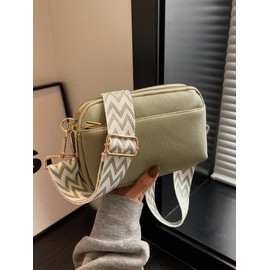 Women's Purse Crossbody Bag, Minimalist Stylish Plain Color Zipper Crossbody Bag with Adjustable Strap, High-quality Daily Commuting Bag for Girl, Bags for Women:_Green_Please Refer To The Pictures for Dimensions