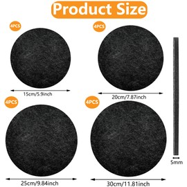 16 Stück Groß Filzuntersetzer Filzunterlage für Töpfe, Gläser, Vasen und Schüsseln Tischschoner Tischuntersetzer Schutzmatte aus Robustem Filz (15+20+25+30cm)