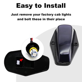 Anxingo 5 Pcs Cab Roof Marker Lights Amber LED Top Lights Replacement for Ford F150 F250 F350 1980-1997 Top Roof Running Lights (Smoked Amber)