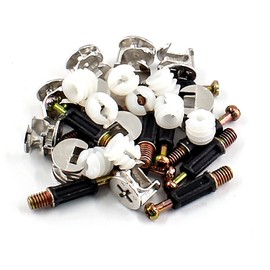 BokWin 10 Set 35mm Cam Lock Screws for Furniture,3 in 1 Cam Lock Fasteners,Cam Fitting with Dowel and Pre-Inserted Nut for Cabinet Drawer Connecting