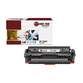 Laser Tek Services Compatible Toner Cartridge Replacement for 206X W2112X High Yield Works with HP Color Laserjet Pro M255dw M282 M283fdw Printers (Yellow, 1 Pack) - 2,450 Pages