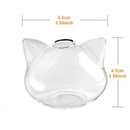 Radefasun Desktop Cat Shape Plant Vases Small Glass Flower Vase Propagation Station Plant Holder for Home Wedding Decor (Glass, Cat - 6.5cm (H))