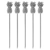 Cocktail Pick Martini Pick Stainless Steel Reusable Pineapple Tops (Silver)
