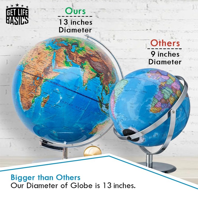 World Globe with Illuminated Constellations – 13” Light Up Globe