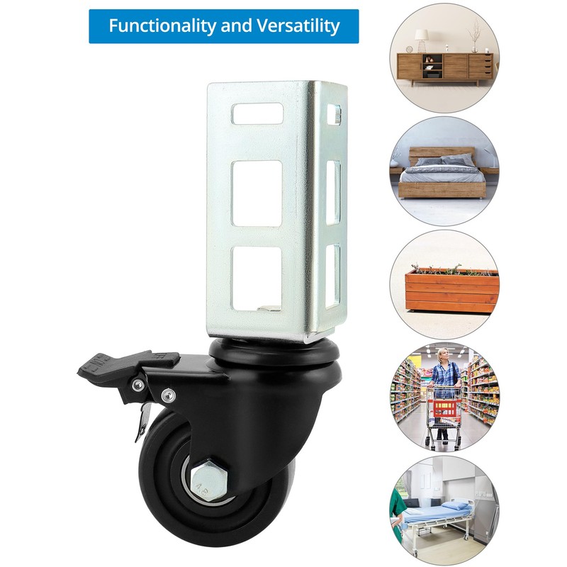 QWORK Storage Rack Caster Wheels, 4 Pack 3" Heavy Duty