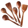 rismart 8pcs Wooden Cookware Kitchen Utensil Nonstick Natural Wood Spatula,