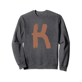 Creative Bold Leather Letter K - Design - Alphabet - Marker Sweatshirt
