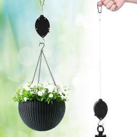 Plant Pulleys for Hanging Plants Garden Pots Flower Pots, Retractable Hanging Hook Basket Pull Down Hanger, Easy to Raise and Lower