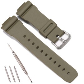 16mm Resin Watch Strap Compatible with Casio G-shock DW-9052 DW-004C DW6900 GW6900 71606395 Replacement Band Men's Waterproof Sport Rubber Watch Accessories (MilitaryGreen)