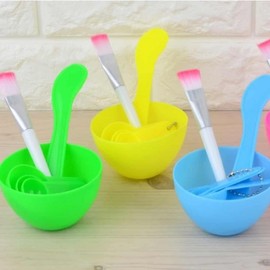 Beauty 4-piece pack ball spatula brush measuring spoon pack tool beauty spatula yellow 5ea