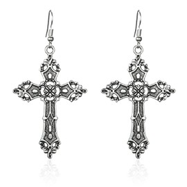 TIANHONGYAN Unique Baroque Cross Christ Dangle Earrings Vintage Bohemian Gothic Punk Dangle Drop Earrings for Women Jewelry (cross)