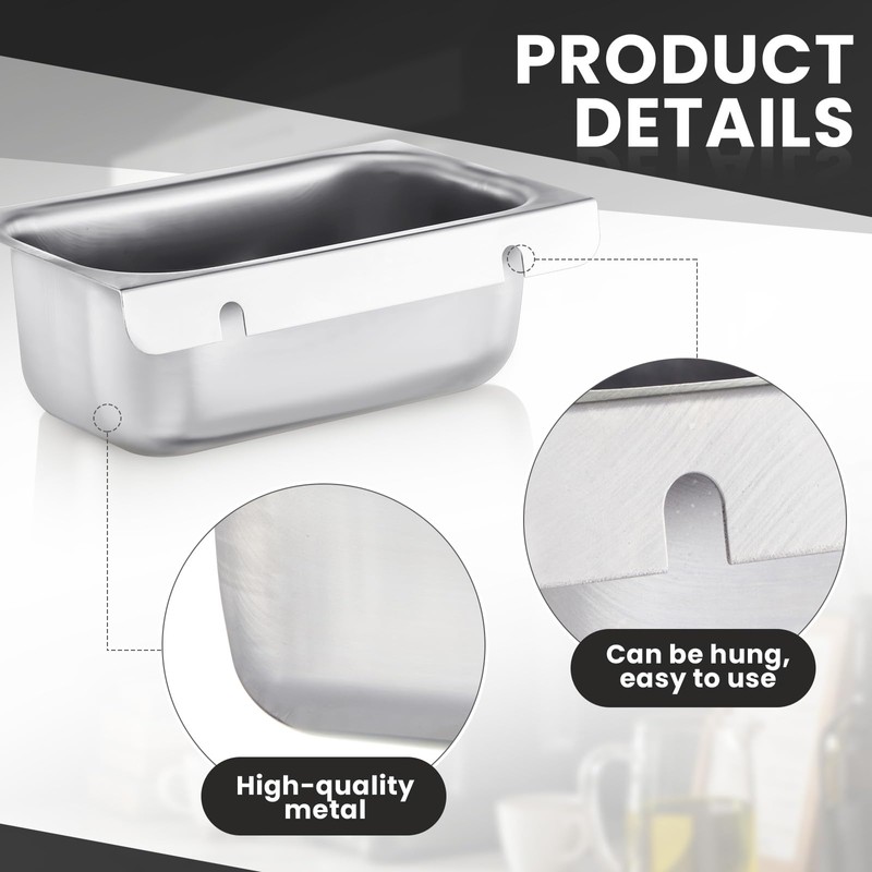 Remerry 2 Pcs Grease Cup Holders for Commercial Kitchens Removable