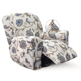 Iauddy Recliner Slipcover-Stretch Soft Slip Reclining Chair Slipcovers 4 -Pieces Furniture Protector for Recliner with Pocket Fitted Sofa Couch Cover Lazy Boy Chair Cover