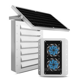 Shipping Container Solar Vent Kit,15W Solar Panel, Double Fans Design, Adjustable Angle, Suitable for Shipping Container Ventilation and Exhaust (1-Pack)