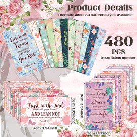 Estune 480 Pcs Bible Verse Cards with Full Scripture Encouraging Prayer Cards Inspirational Scripture Cards Religious Cards Christian Motivational for Women Men Christmas Gifts(Cute Style)