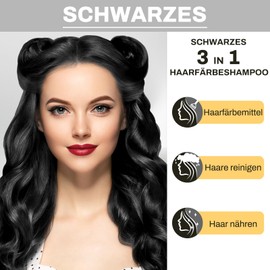 Black Hair Dye Shampoo 3 in 1 Hair Dye Shampoo for Women & Men for Grey Coverage for Instant & Vegetable & Natural