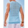 Runcati Mens Sleeveless Crewneck Tank Top Casual Mesh Hollow Out