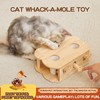 HaoCpetslian Wooden Whack-a-mole Interactive Cat Toy for Indoor Cats Interactive