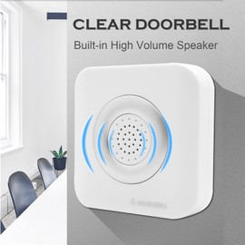 Wired Door Chime, DC 12V Wired Doorbell with Soft Clear Ding Dong Playing Sound, Waterproof Door Alarm with Chime for Home Office Hospital and so on, White