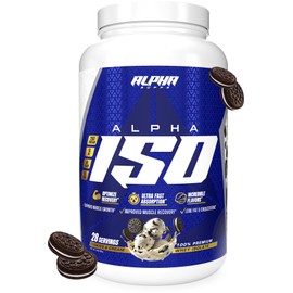Alpha Supps ISO, Low Carb 100% Whey Protein Isolate Powder, 25 Grams Per Serving, Helps Support Muscle Growth, Low Sugar and Gluten Free (Cookies & Cream, 2 lb)