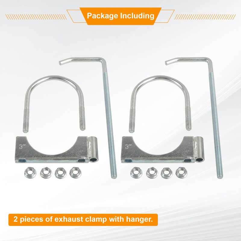 higehio 3 Inch Exhaust Clamp with Muffler Hanger Fits for