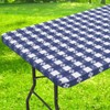 Spotjoy Rectangle Vinyl Table Cloth, Waterproof Elastic Fitted Tablecloth with