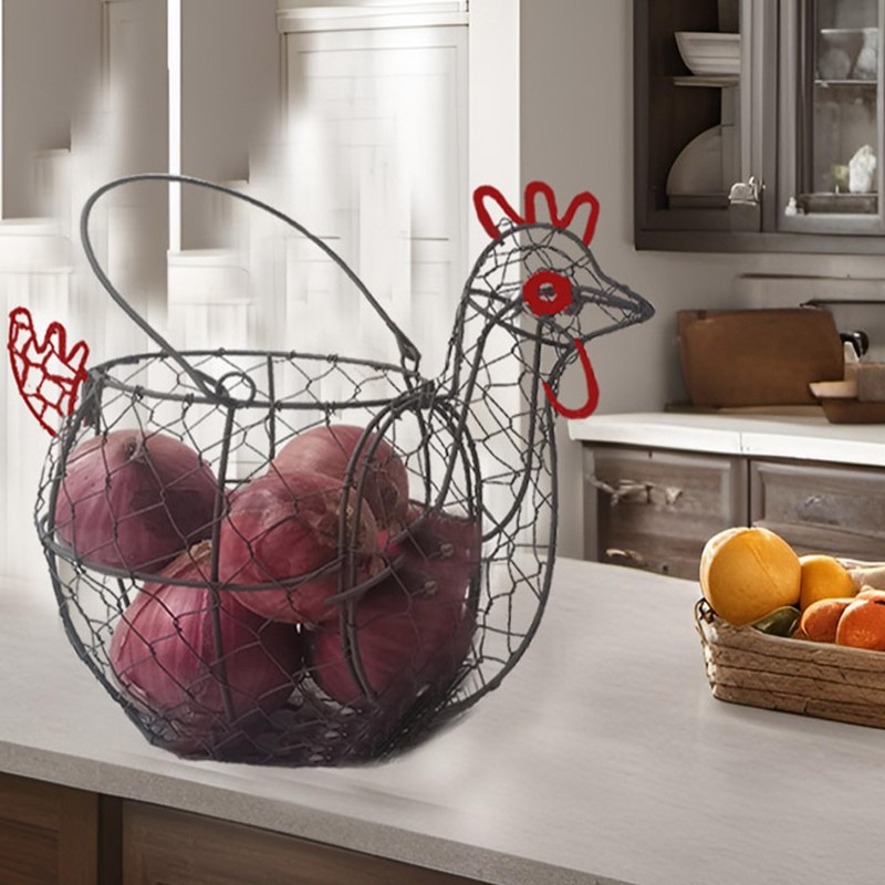 TAIANLE.Chicken Wire Egg Basket for Gathering Fresh Eggs Collecting Basket
