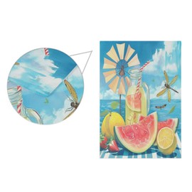 Hello Summer Watermelon Garden Flag 28x40 inch Double Sided Decorative Lazy Days Tropical Lemon House Yard Flags for Spring Summer Garden Yard Outdoor Indoor Lawn Farmhouse Outside Decoration