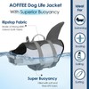 AOFITEE AOFITEE Dog Life Vest, Dog Life Jacket Shark, Ripstop