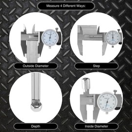 Dial Caliper- Stainless Steel and Shock Proof Tool With Plastic Carry Case, 0- 6 Inch Measuring Range For Accurate Measurements by Stalwart