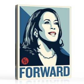 VYPEROCK Kamala Harris 2024 Portrait Canvas Wall Art - Presidential Supporter Print for Home and Office Decor, 8x10 Framed Stretched Canvas Wall Decor, Modern Political Artwork