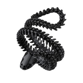 Bandmax Snake Ring Men Women Beautiful Snake Ring Gothic Ring Finger Ring Snake Ring Stainless Steel Unisex Chic Jewellery Snake Accessory, Stainless Steel Silver, No Gemstone