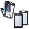 3 Pcs Vertical Hard Plastic Case Black Card Protector Pouch