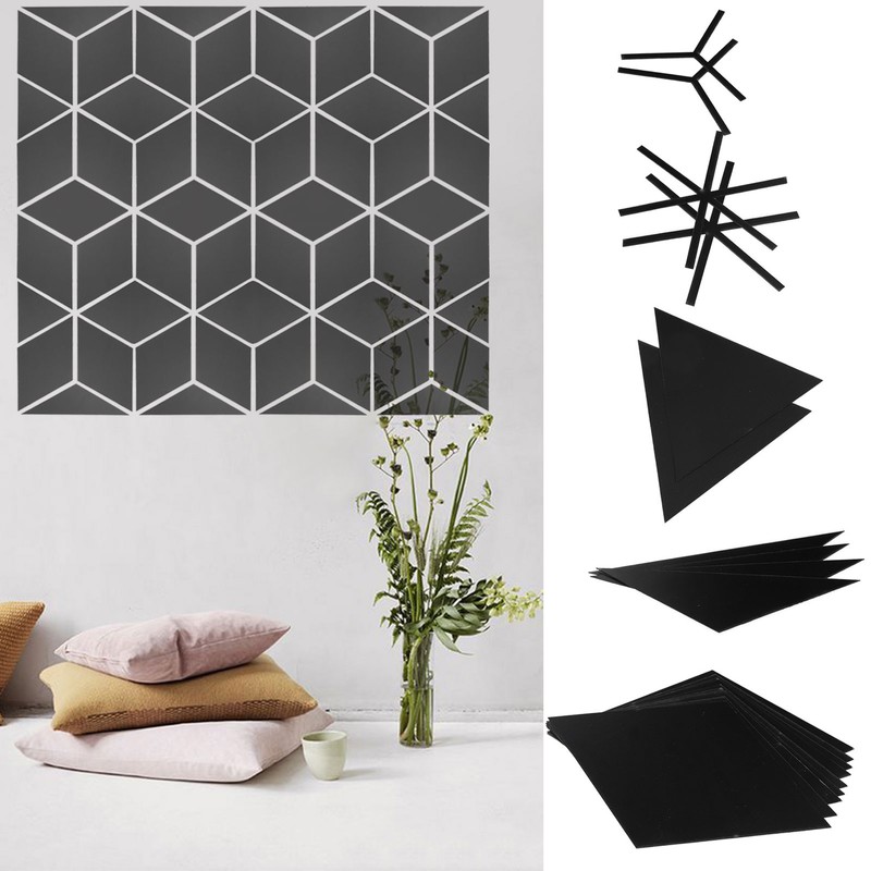 Mirror Wall Stickers Waterproof DIY Acrylic Wall Decals for Living