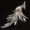 Sparkling Crystal Fire-Bird Brooch (Silver Tone)