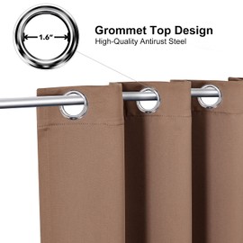 ChrisDowa Grommet Blackout Curtains for Bedroom - Thermal Insulated Room Darkening Curtains for Living Room (1 Panel Set, Cappuccino, 42W x 63L)